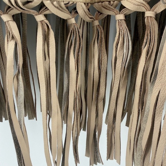 Terry Lewis Tan Suede Leather Fringe Poncho Cape Toggle Button Missy - Picture 8 of 8